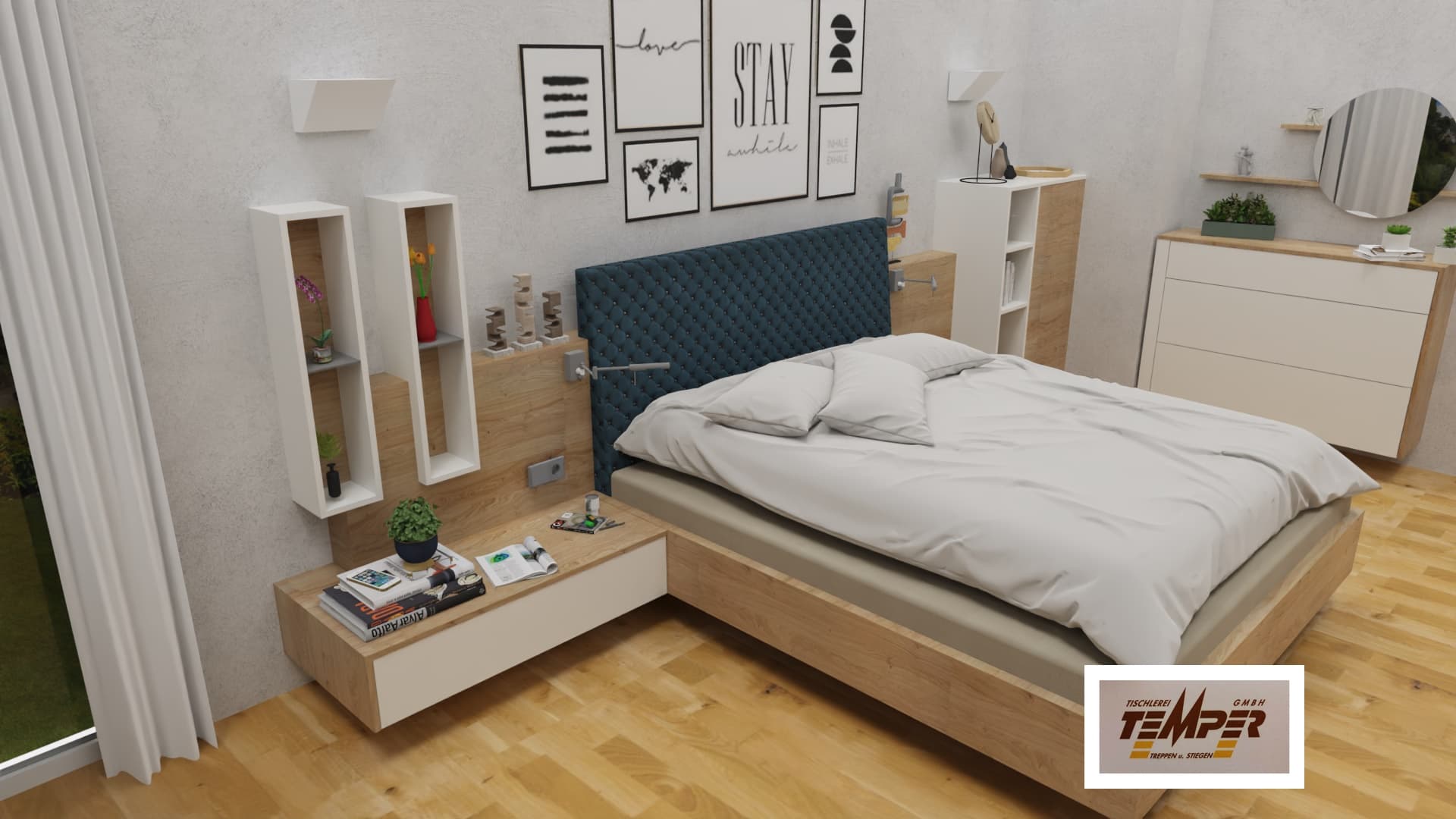 Elternschlafzimmer mit Schiebeelementen und Holzakzenten - Bild 5