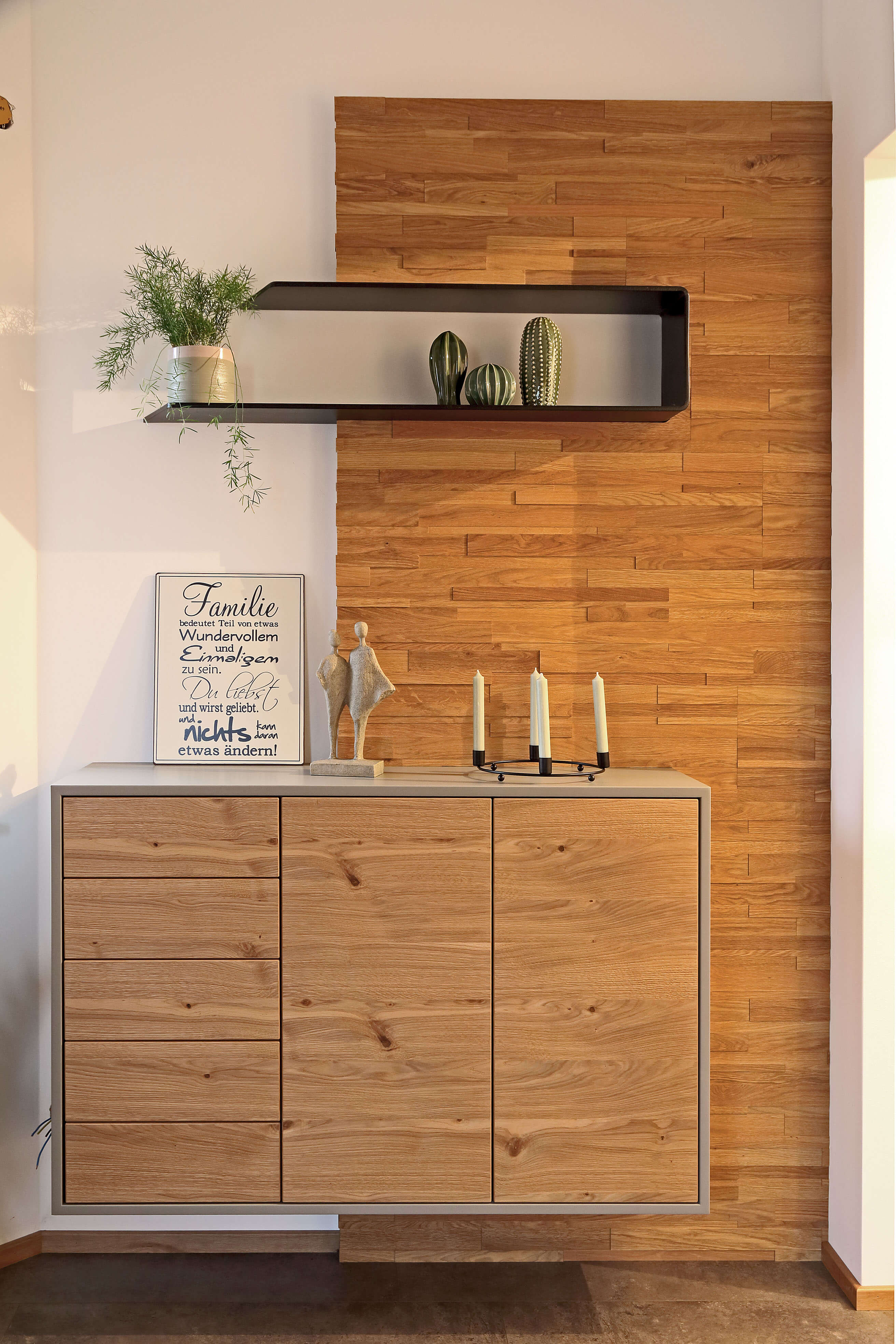 Hängendes Sideboard aus Eiche